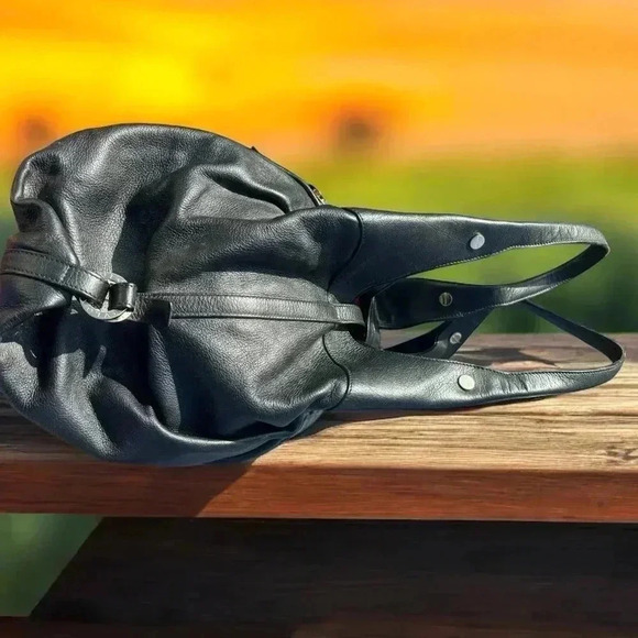 Bulgari Chandra Black Leather Tote Bag, bought new, good used condition. - Picture 7 of 14